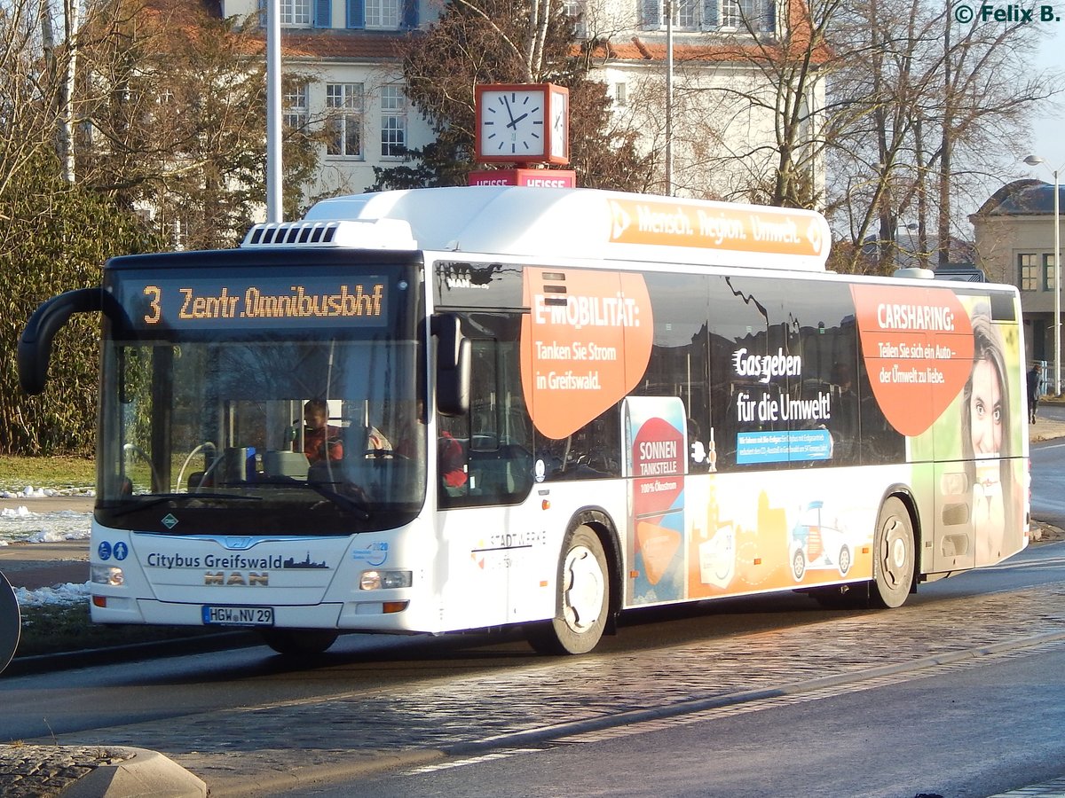 MAN Lion's City CNG der Stadtwerke Greifswald in Greifswald.