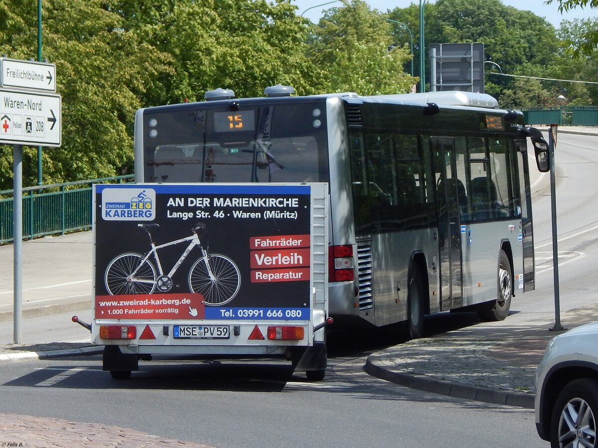 MAN Lion's City LE Ü der MVVG mit Anhänger in Waren.