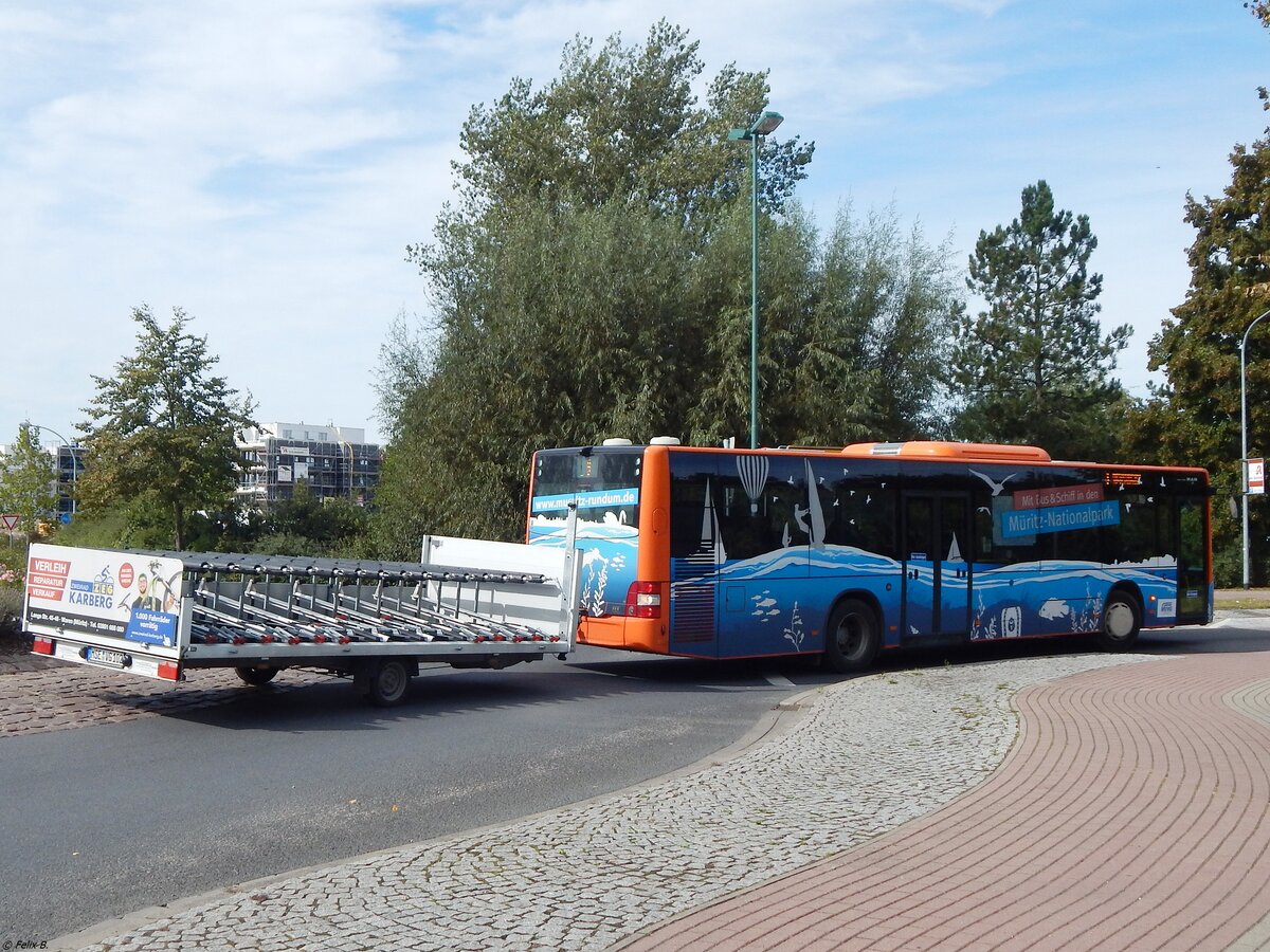 MAN Lion's City mit Fahrradanhänger der MVVG in Waren. 