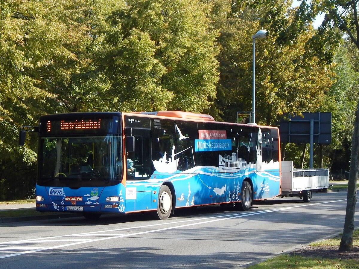 MAN Lion's City mit Fahrradanhänger der MVVG in Waren.