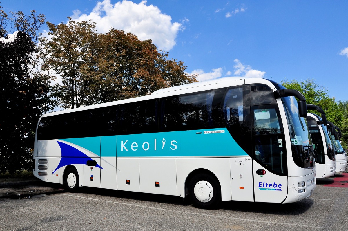 MAN Lions Coach Euro6 von Eltebe Keolis Group aus Belgien am 21.7.2015 in Krems.
Liebe Gr��e an den freundlichen Fahrer und  Danke  f�r die Fotogenehmigung des Innenraumes.