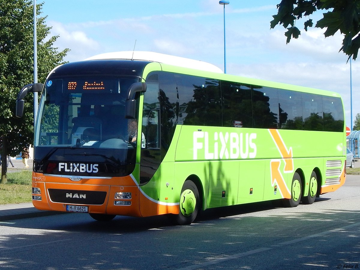 MAN Lion's Coach von Flixbus/Gradliner aus Deutschland in Rostock. 