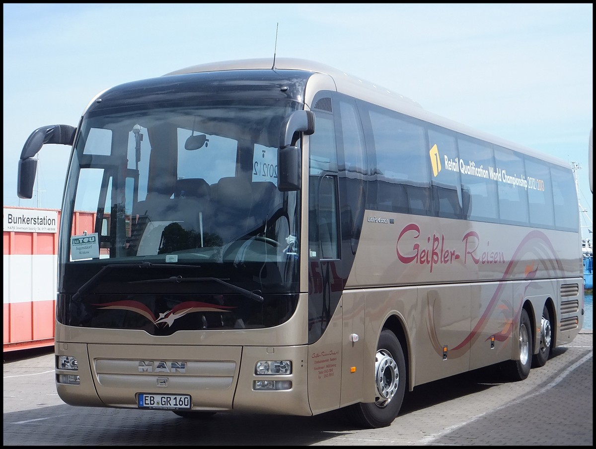 MAN Lion's Coach von Geiler-Reisen aus Deutschland im Stadthafen Sassnitz.