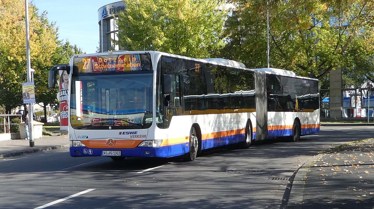 MB Citaro II (Facelift) der ESWE unterwegs in Wiesbaden als Linie 27, Oktober 2018