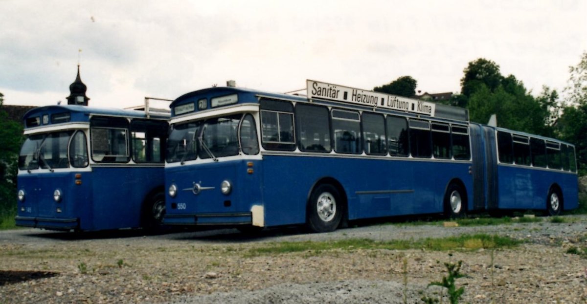 (MD461) - Aus dem Archiv: VBZ Z�rich - Nr. 550 - Saurer/T�scher um 1998 in N�fels