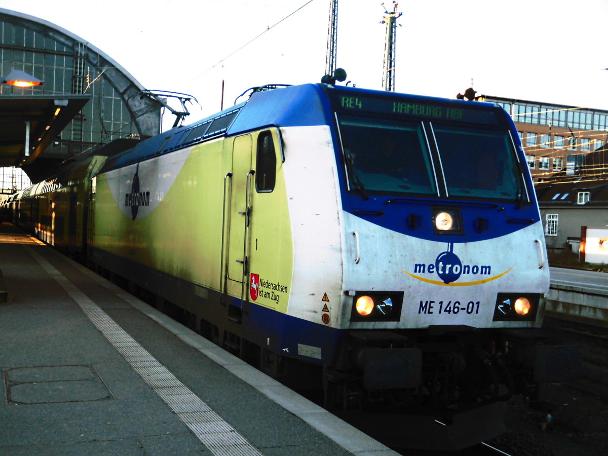 ME 146-01 mit ziel Hamburg Hbf im Bremer Hbf am 7.1.18