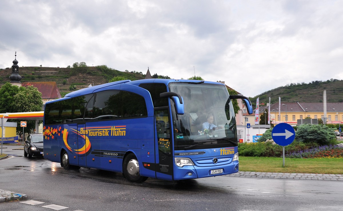Mercedes Benz Travego von der Bustouristik H�hn aus Deutschland am 13.Mai 2014 in Krems gesehen.