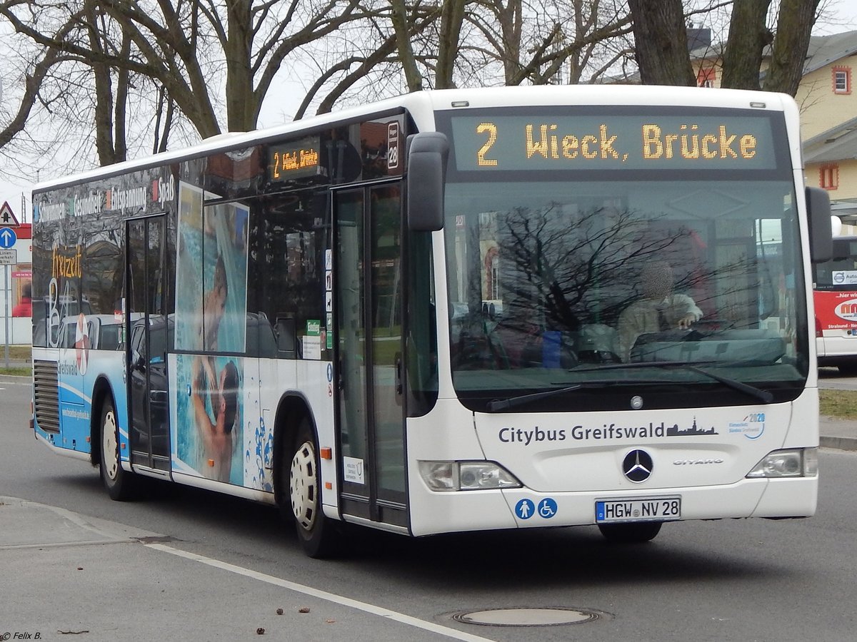 Mercedes Citaro II der Stadtwerke Greifswald in Greifswald.