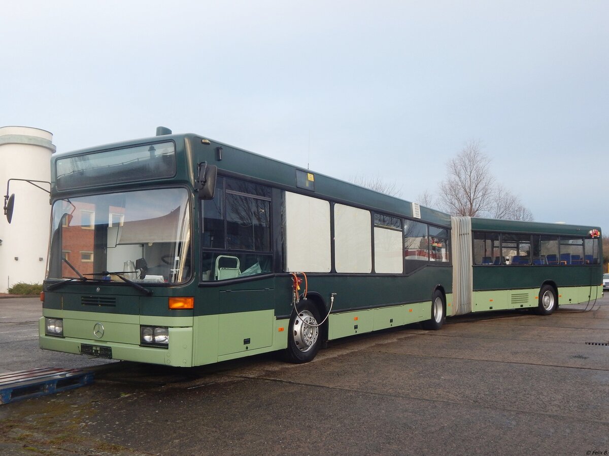 Mercedes O 405 als Kantine (ex Gersthofer Verkehrsgesellschaft, exex Stadtwerke Ulm) in Neubrandenburg.