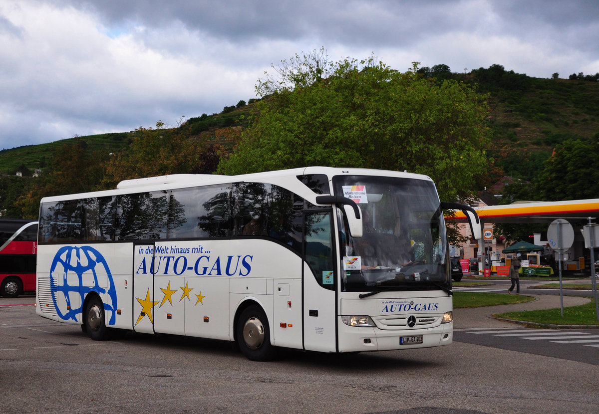 Mercedes Tourismo von Auto-Gaus aus der BRD in Krems gesehen.