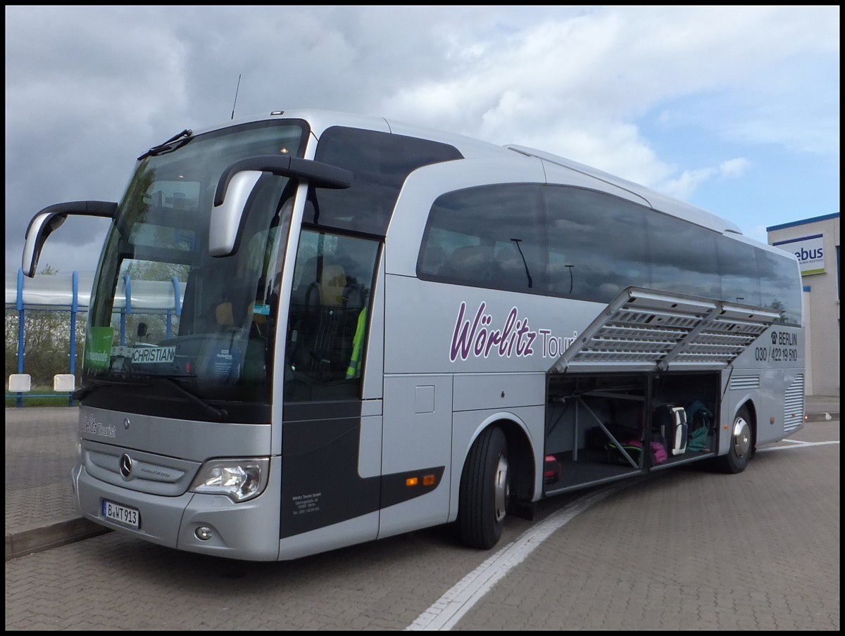 Mercedes Travego von MeinFernBus/W�rlitz Tourist aus Deutschland in Rostock.