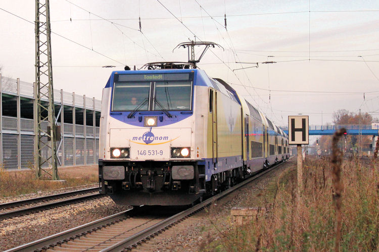 Metronom - 146 531-9 mit dem Endziel  Tostedt ! Aufgenommen am 14.11.2013 in Tostedt.