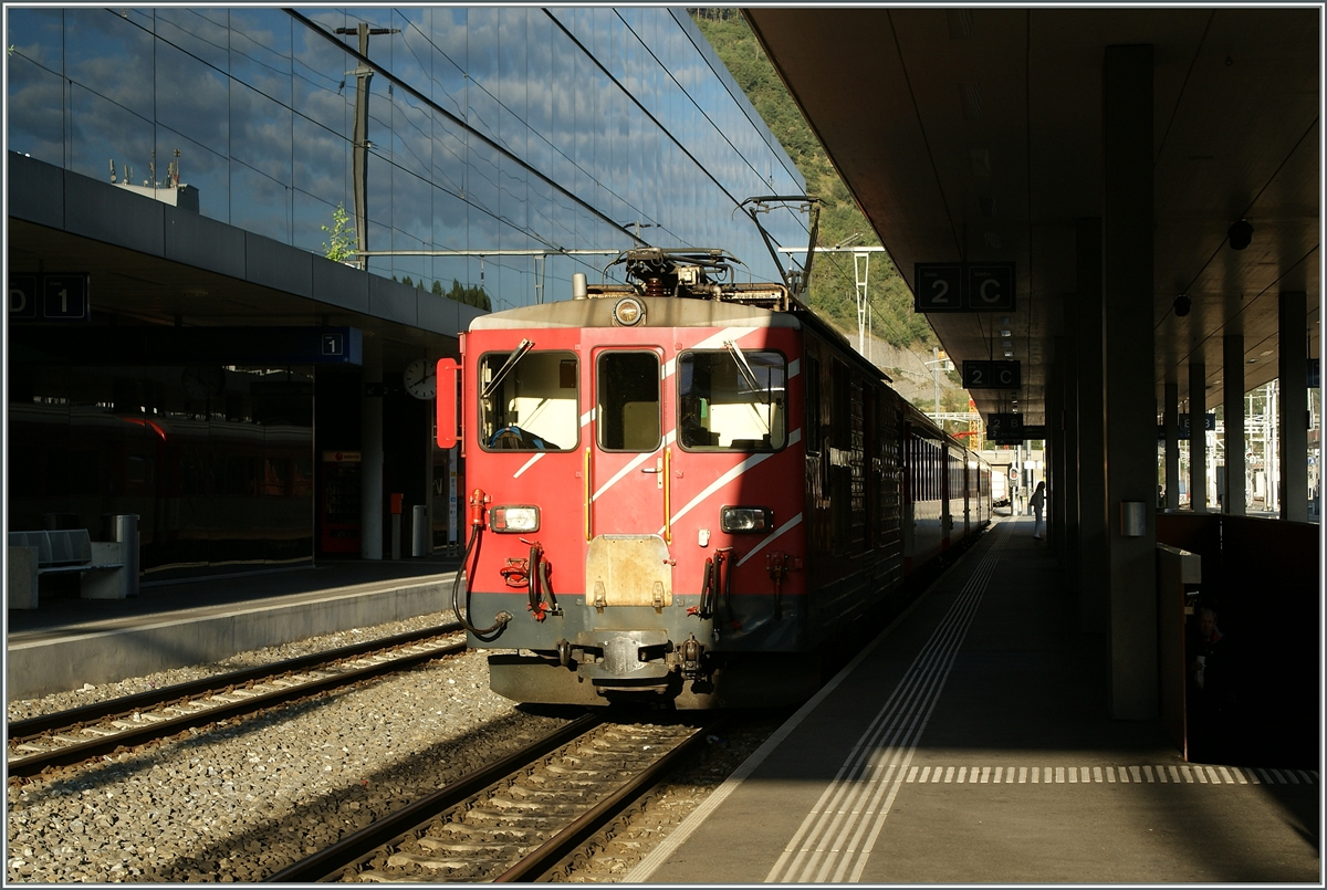 MGB De 4/4 mit einem Regionalzug nach Göschen in Visp. 
29. August 2013
