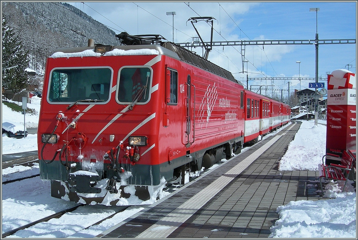 MGB HGe 4/4 in Disentis.
22. März 2008