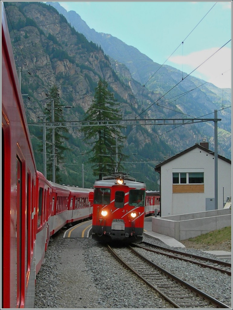 MGB Zugskreuzung in Herbriggen.
3. Juli 2006