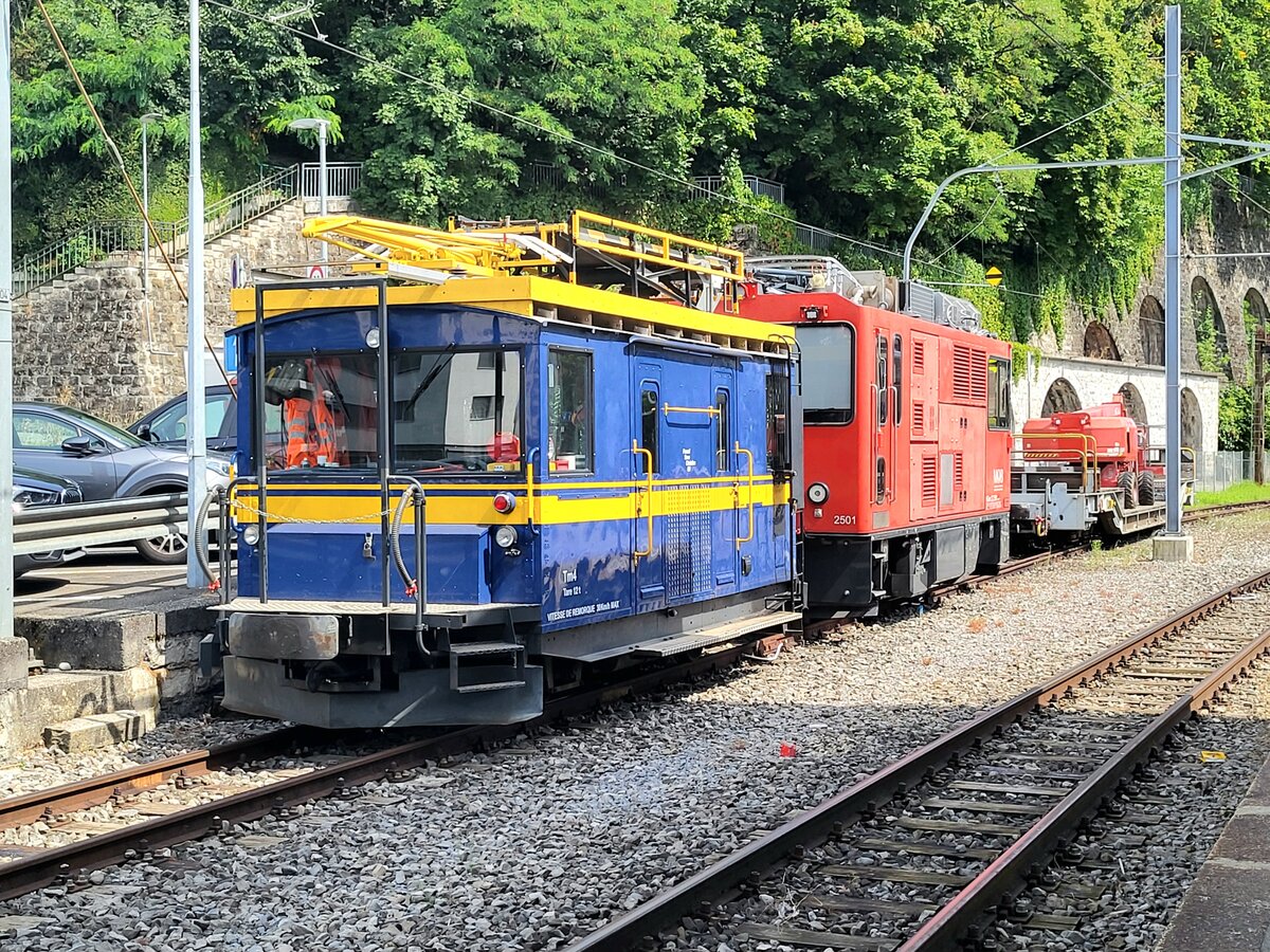 MOB Tm 4 und HGem 2/2 2501 in Vevey 

8.Aug. 2024