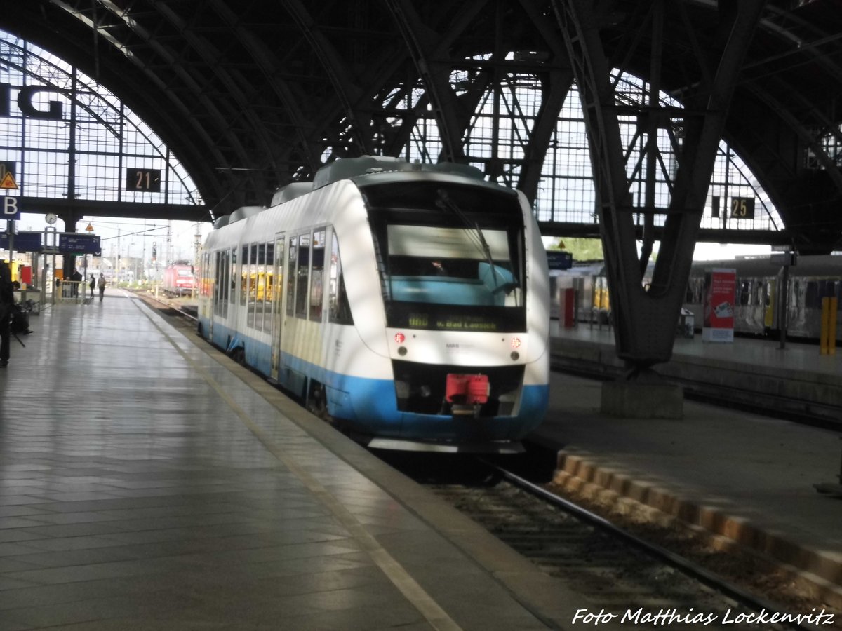 MRB VT 703 (ex OLA VT 703) verl�sst den Leipziger Hbf in Richtung Geithain am 20.5.16