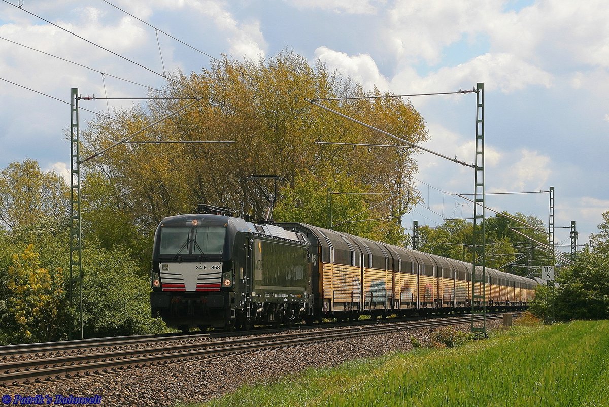 MRCE 193 858 mit ARS Altmann Autotransportzug am 07.05.2019 in Bremen-Mahndorf Richtung Bremen Hbf