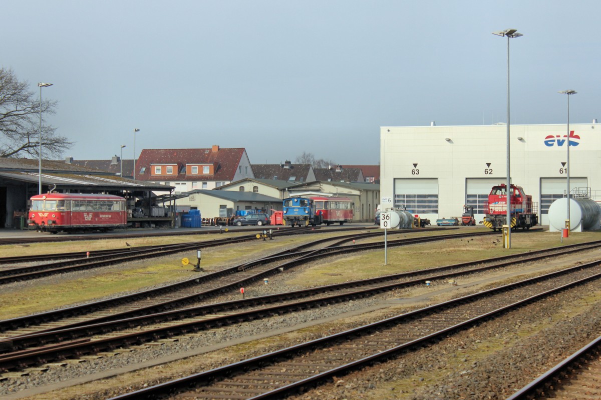 MWB - V 247 ist am 07.03.2014 in Bremervörde am Rangieren.