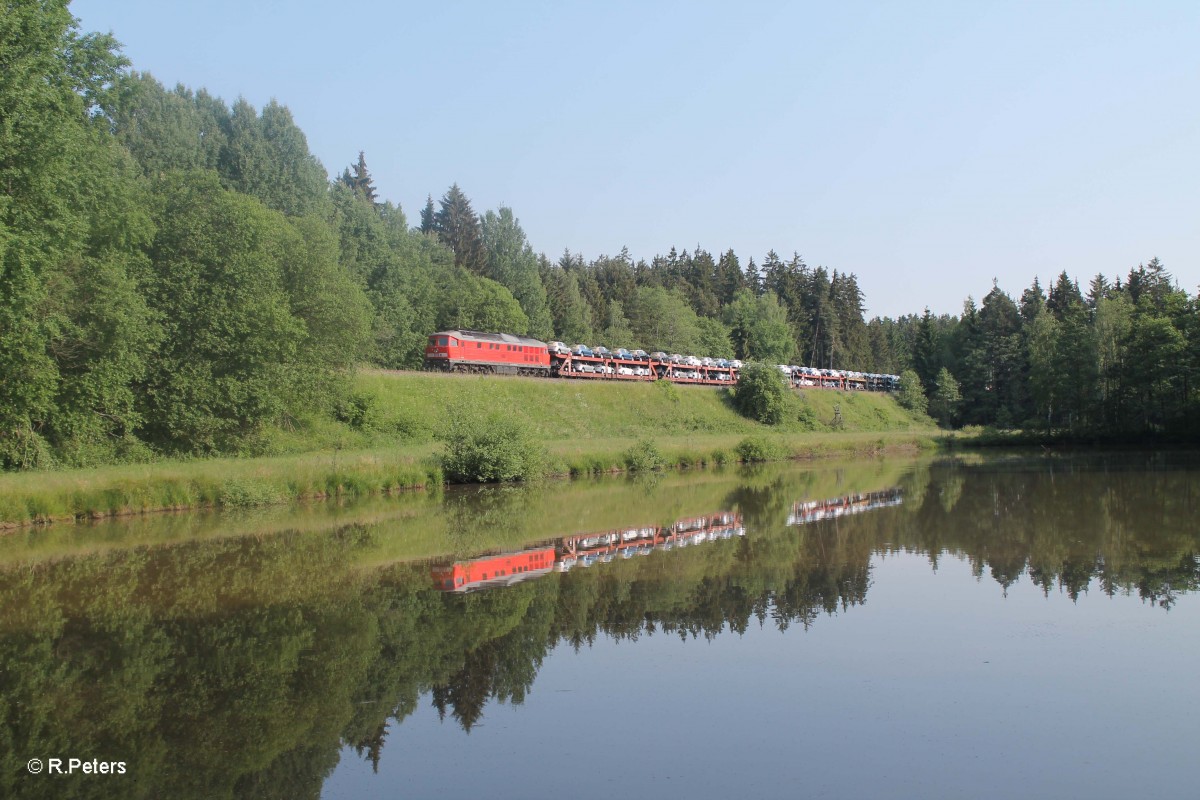 Nach langer Zeit ist 233 373-0 wieder im Raum Nürnberg angekommen und zieht bei Oberteich den 51783 DZW - NNR. 12.06.15