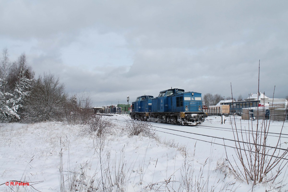 Nachschuss auf 204 031-1 + 012-4 auf Gleis 3 beim Umfahren des Zuges zum anderen Ende. 