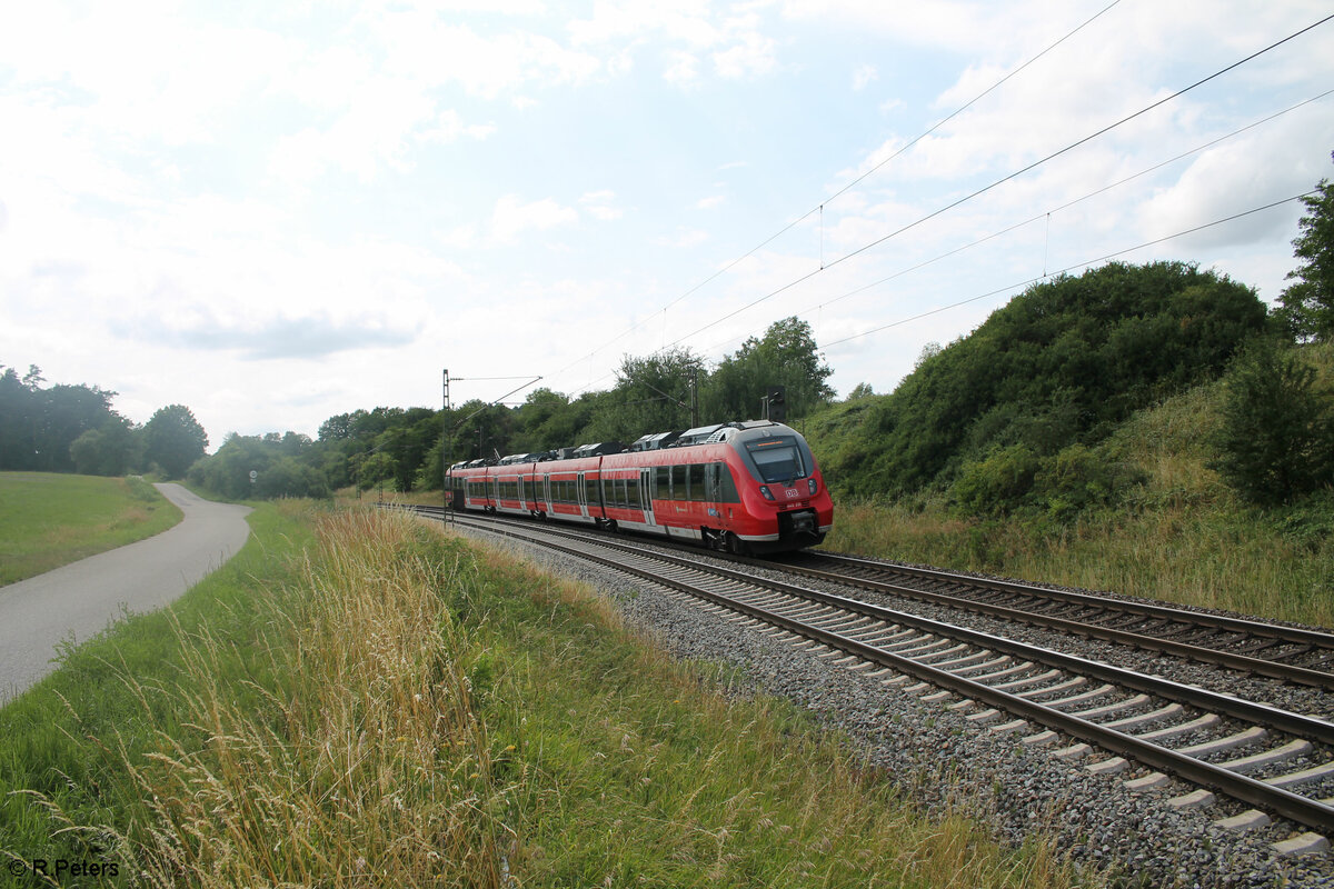 Nachschuss auf 442 231 als S3 S39352 Neumarkt/Oberpfalz - Nürnberg HBF bei Pölling. 16.07.23