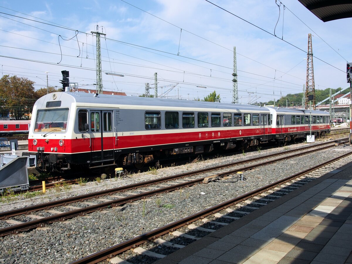 NE 81 der Schwäbischen Alb-Bahn SAB mit Steuerwagen 95 80 0 926 250-1 D-SAB in Ulm am 16.09.2020.