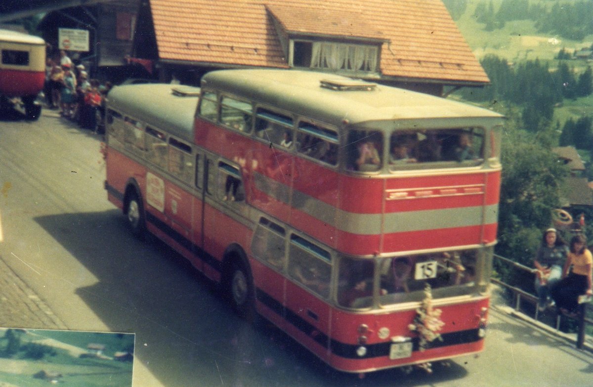 (O 01) - Aus dem Archiv: AFA Adelboden - Nr. 9/BE 19'692 - FBW/Vetter-R&J Anderthalbdecker am 23. Juli 1972 in Adelboden, M�hleport