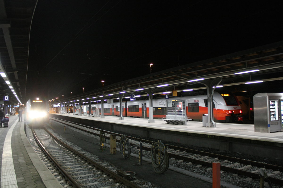 ODEG / �BB Zugkreuzung im Bahnhof Stralsund Hbf am 4.1.20
