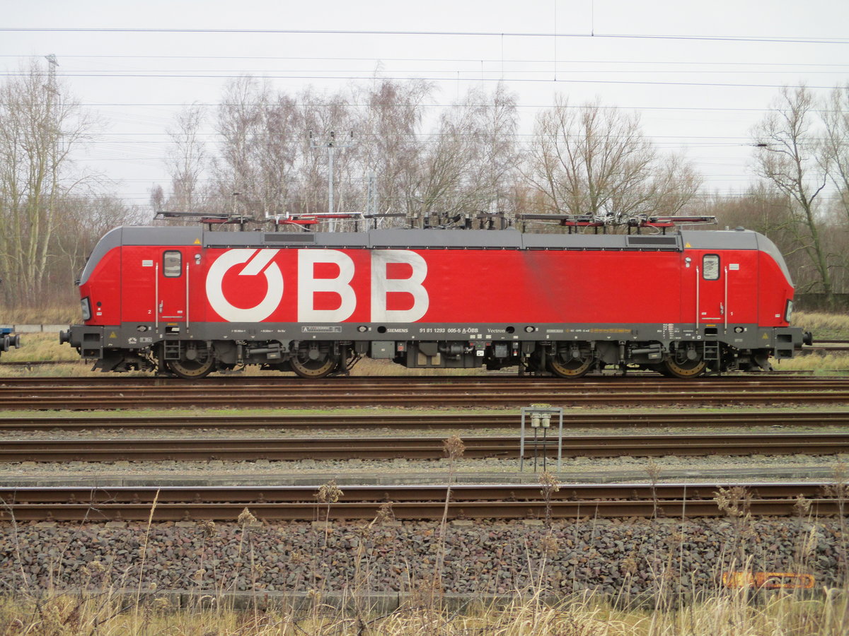 ÖBB 1293 005,am 31.Januar 2020,in Rostock Seehafen.