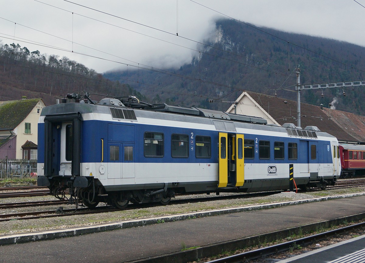 OeBB: RBDe 207  BALSTHAL  abgestellt auf dem Endbahnhof Balsthal am 3. Dezember 2014.
Foto: Walter Ruetsch