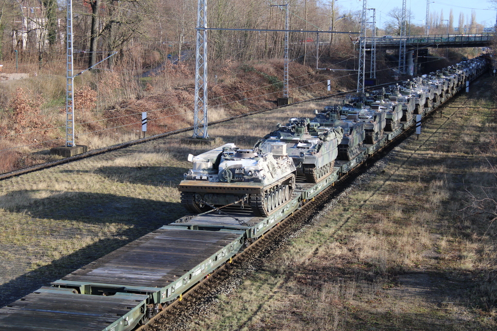 Panzerzug in Rostock-Kassebohm.05.02.2022