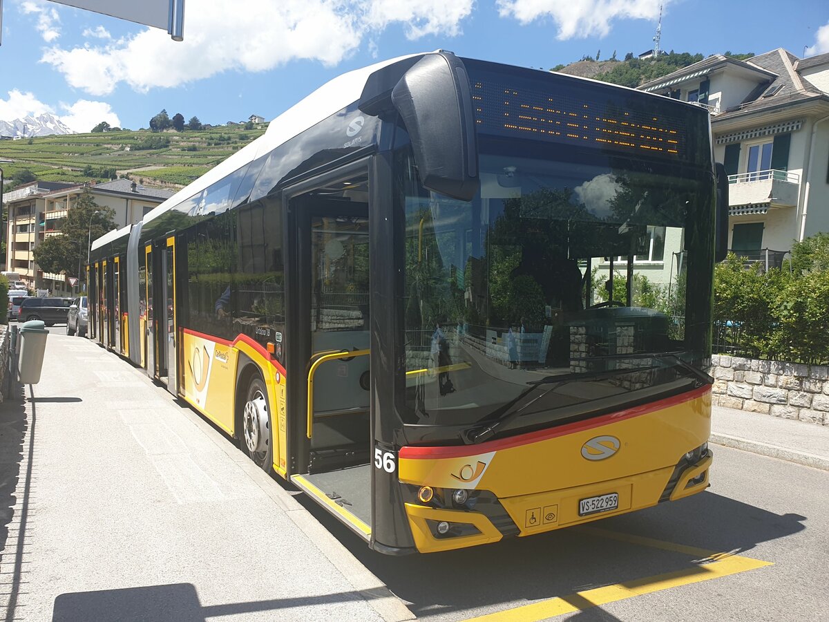 Postauto Wallis - Nr. 56/VS 522'959 - PID 11629 - Solaris le 21 juin 2022  Sion, Vieux-Moulin