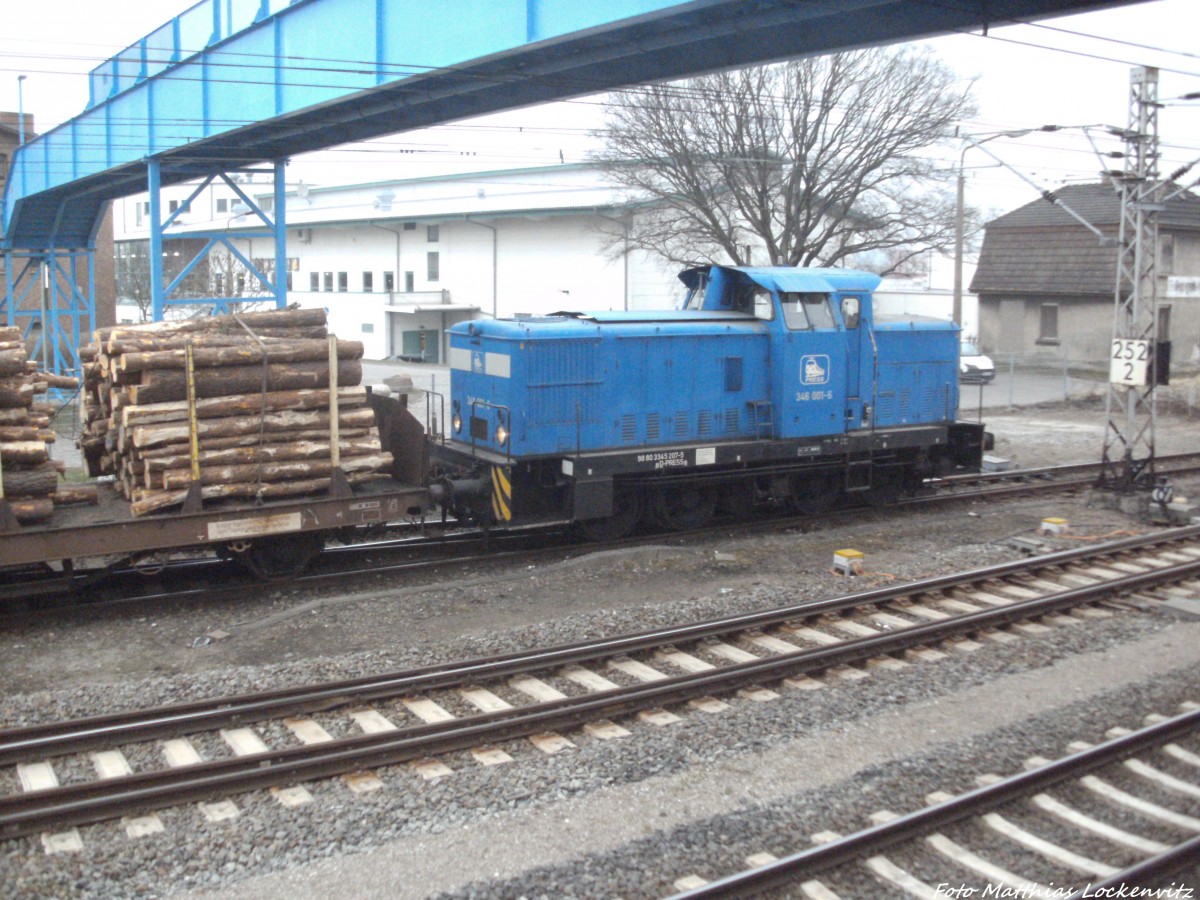 PRESS 346 001 im Bahnhof Bergen auf R�gen am 4.3.14
