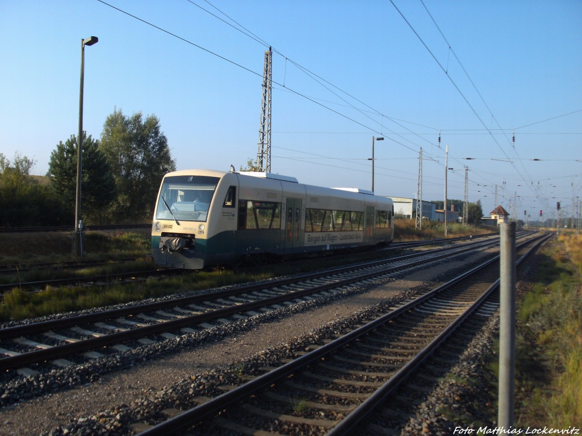 PRESS 650 032-4 als PRE 81254 bei der Einfahrt in den Bahnhof Bergen auf R�gen am 10.9.13