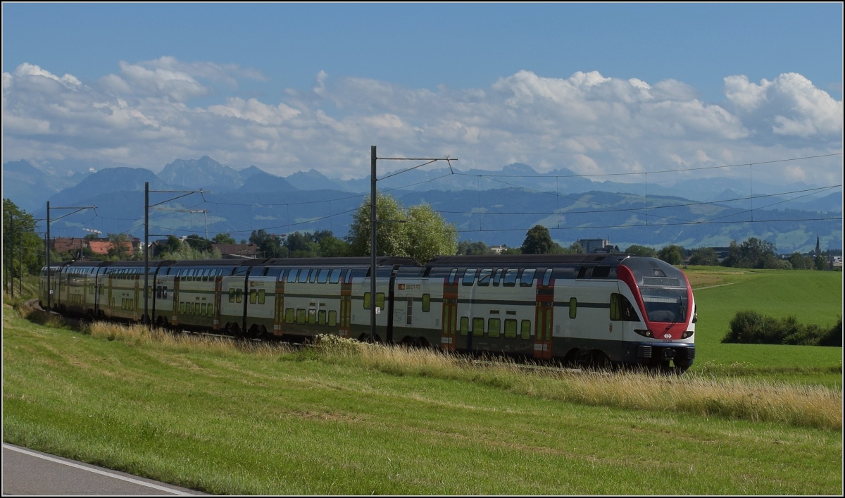 RABe 511 033 als S3 zur Hardbrücke. Sitzbühl, Juli 2020.