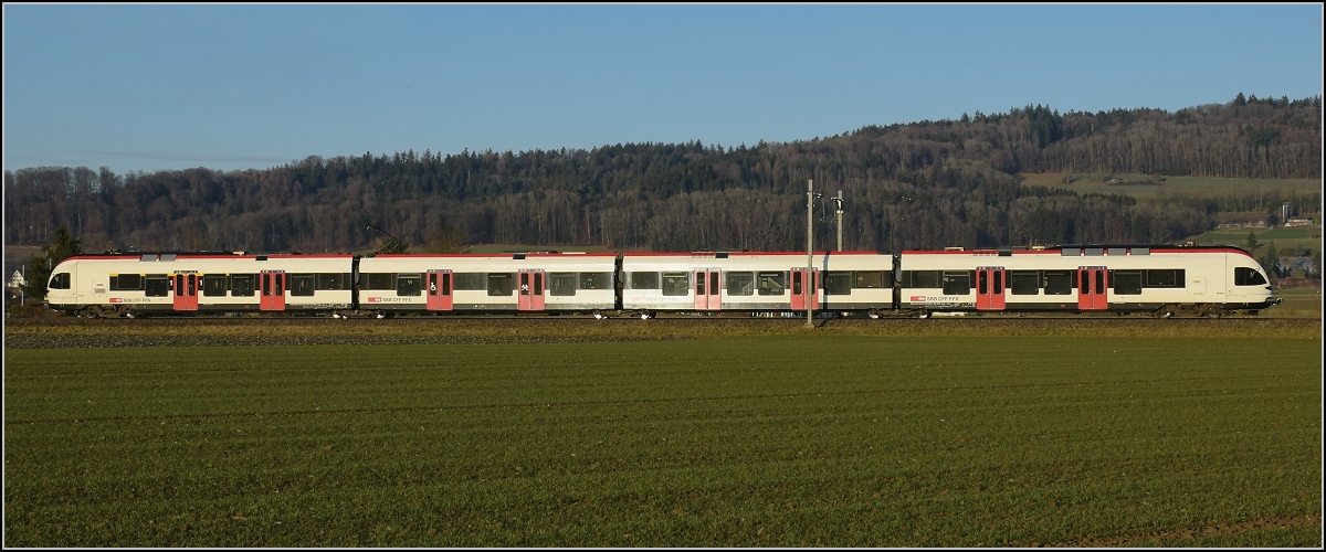 RABe 523 034 'Wohlen' in Hendschiken. Januar 2022. 