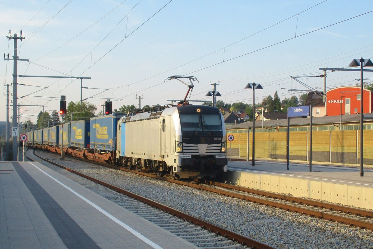 Railpool 193 827 durchfahrt am 6 September 2018 Sch�rding. 