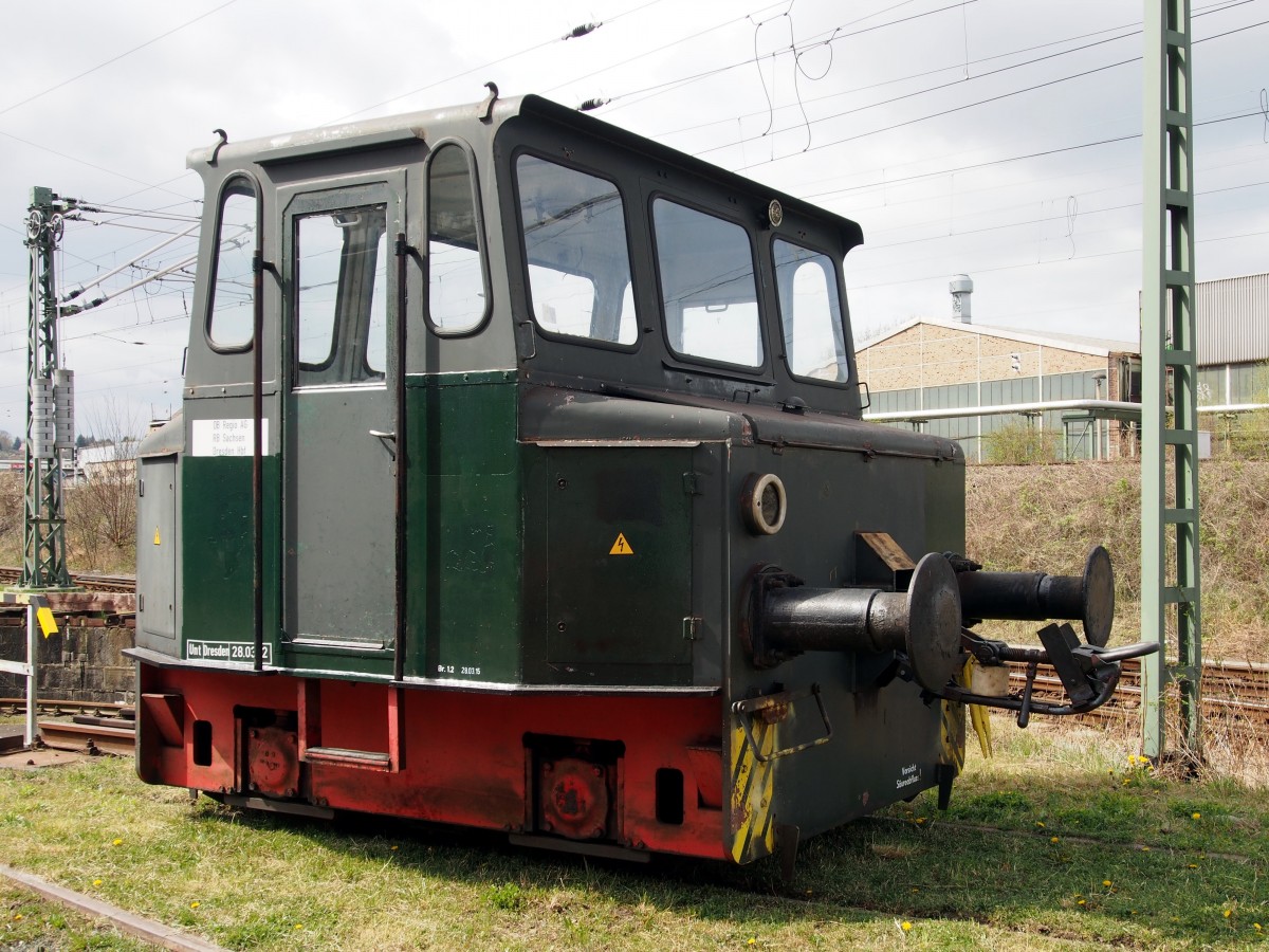 Rangiertraktor im Bw Dresden Altstadt, gezeigt beim 7. Dampfloktreffen am 17.04.2015.