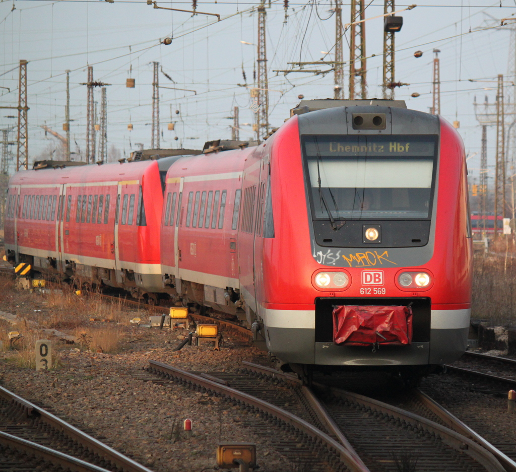 RE 3745 von Leipzig Hbf nach Chemnitz Hbf bei der Bereitstellung im Leipziger Hbf.08.03.2014
