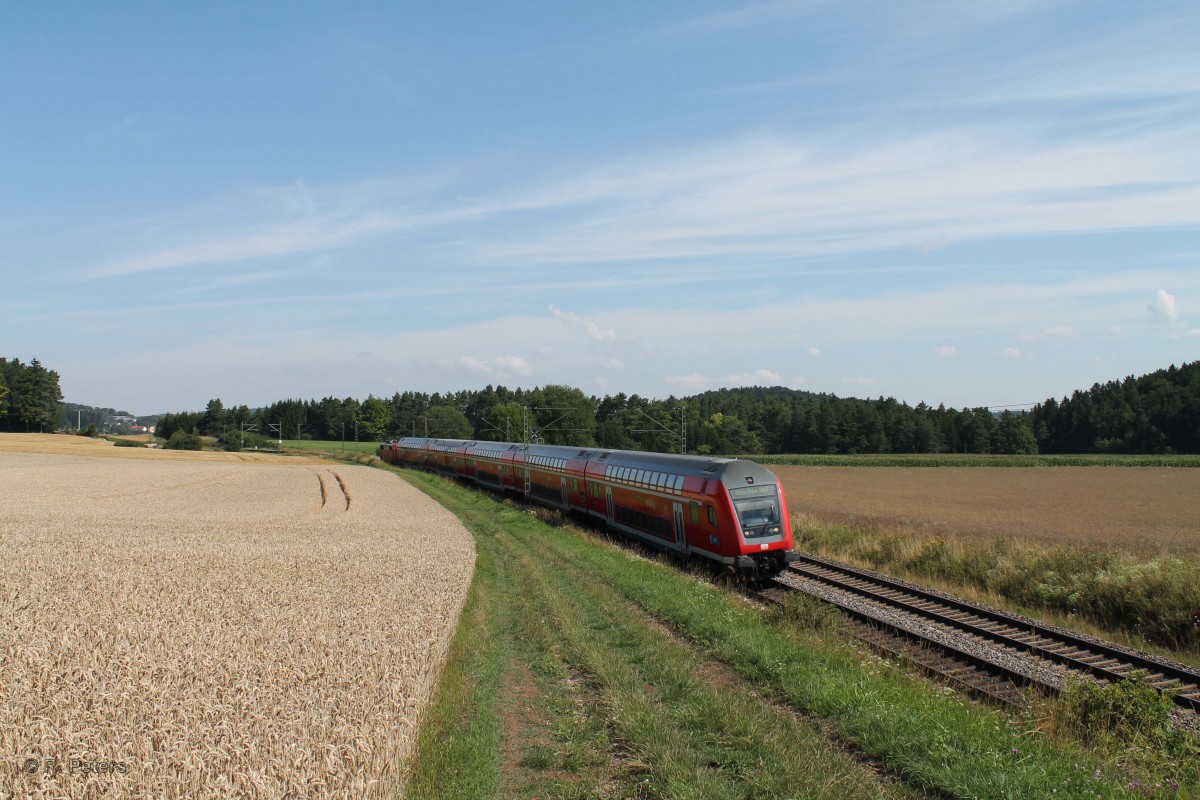 RE 4257 Nürnberg - München über Regensburg bei Dettenhofen. 23.07.14