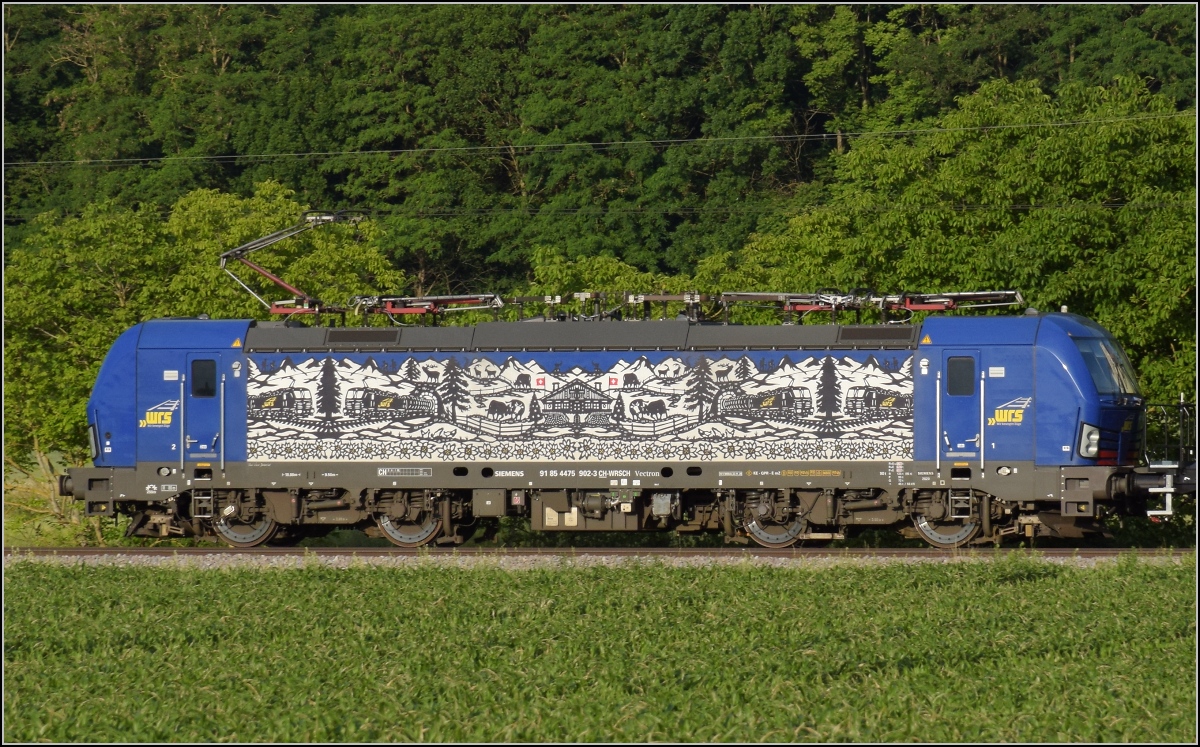 Re 475 902 der Widmer Rail in voller Schönheit. Buggingen, Juni 2022.