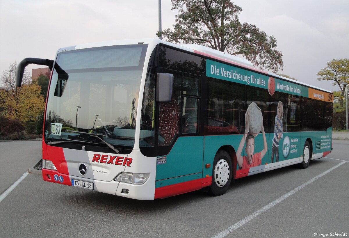 Rexer aus Calw | CW-LL 18 | Mercedes-Benz Citaro Facelift | 10.10.2015 in Sindelfingen