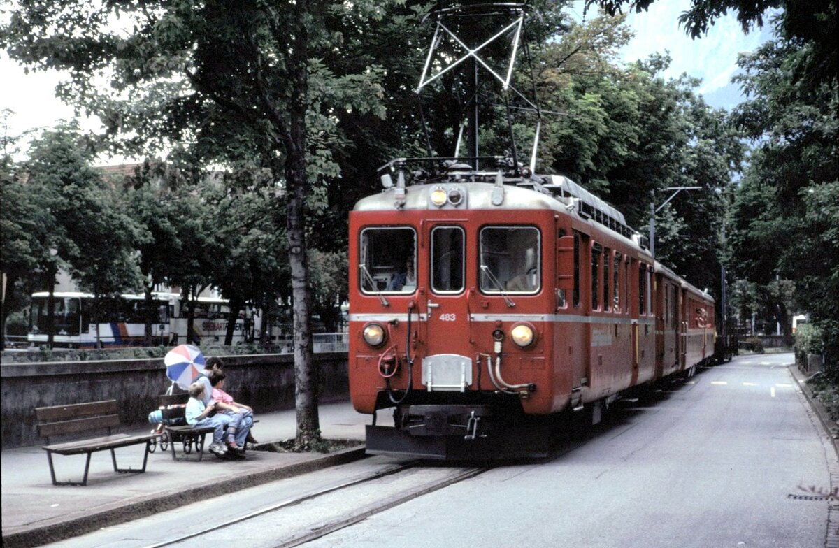 RhB ABe 4/4 Nr.483 in Chur am 01.07.1993.