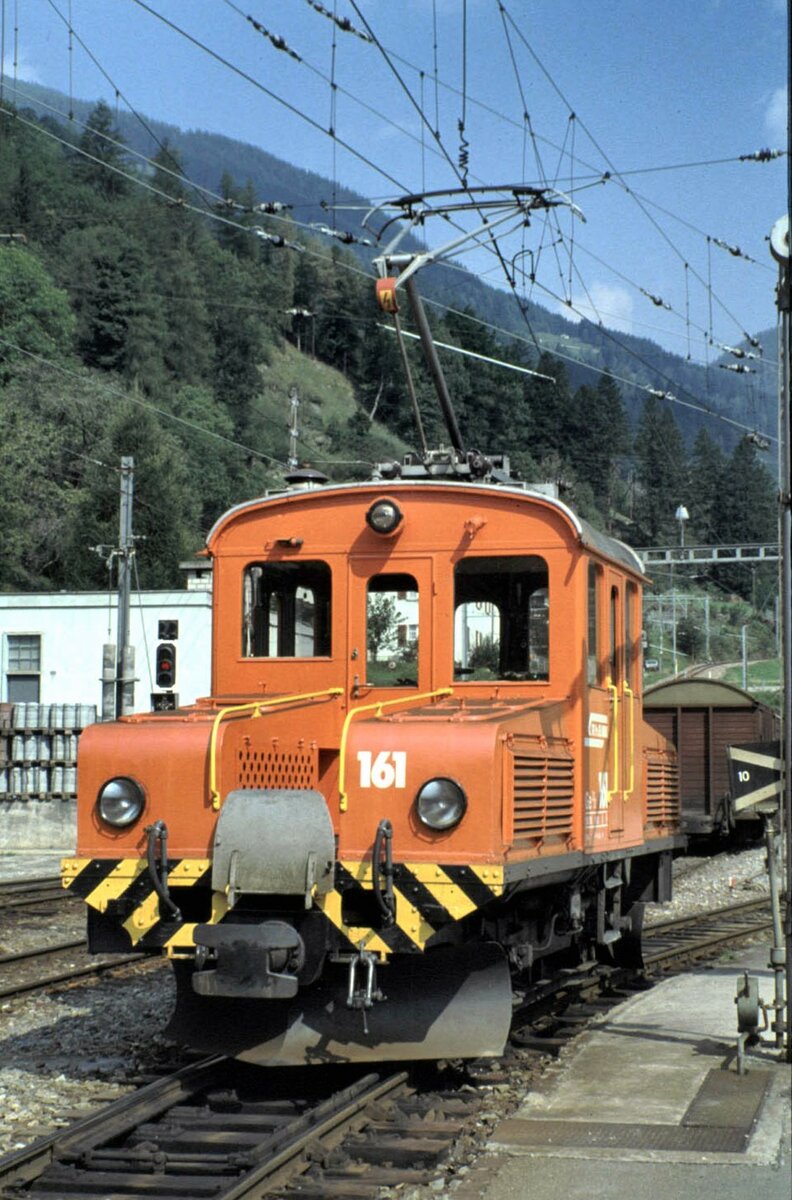 RhB Ge 2/2 Nr.161  Eselein  in Poschiavo im August 1990.