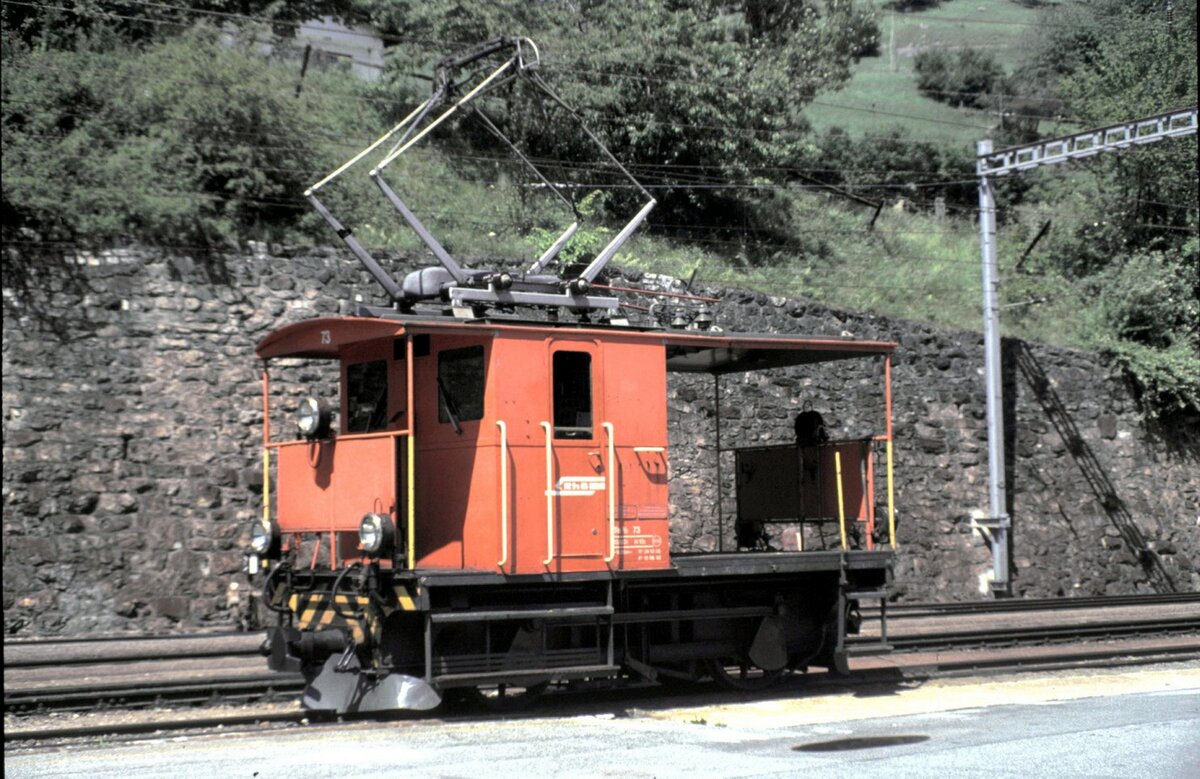 RhB Te 2/2 Nr.73 in Filisur am 25.06.1993.