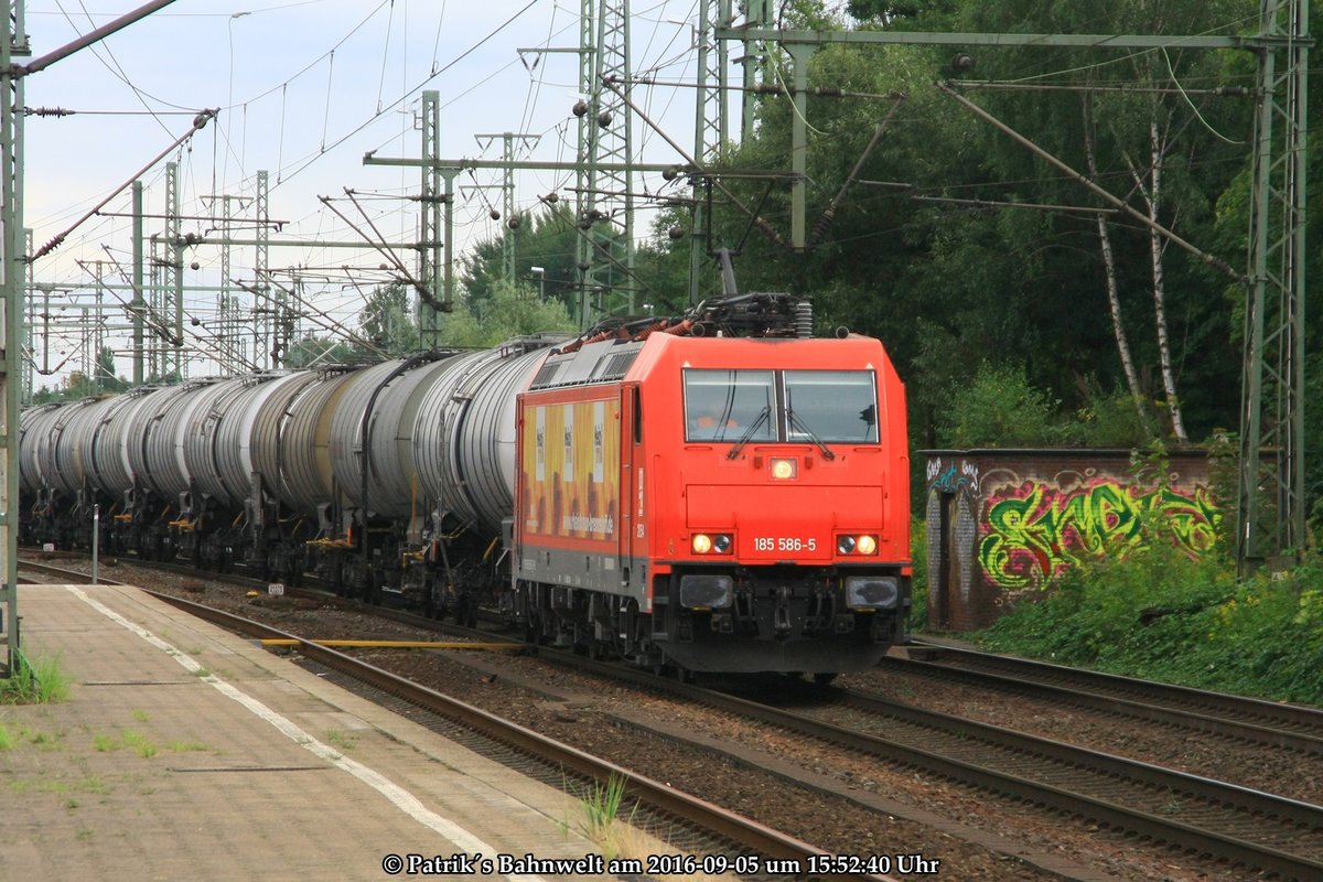 RHC 185 586  Heizprofi  mit Kesselwagenzug am 05.09.2016 in Hamburg-Harburg