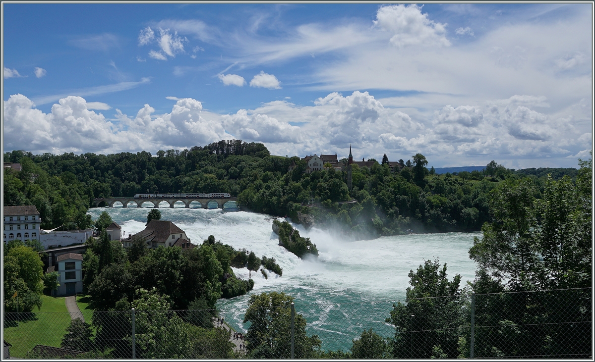 Rheinfall - und im Hintergrund zeigt sich ein SBB RABe 514.

18. Juni 2016
