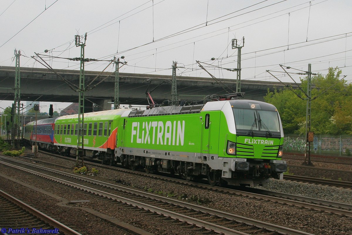 Rpool/BTE 193 827 mit FLX 1803 nach K�ln Hbf am 09.05.2019 in Hamburg-Harburg