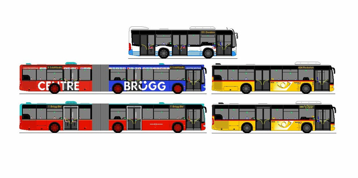 RTB Altst�tten - Nr. 74/SG 348'795 - Mercedes Benz Citaro K C2 + 2 x VB Biel - Mercedes Benz Citaro G II + 2 x CarPostal Ouest Mercedes Benz Citaro II+I